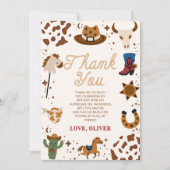 Carte De Remerciements Fête d'anniversaire Western Cowboy Rodeo (Devant)