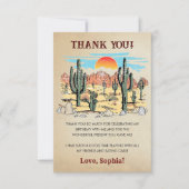 Carte De Remerciements Fête d'anniversaire Wild West Cowboy (Devant)