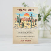 Carte De Remerciements Fête d'anniversaire Wild West Cowboy (Debout devant)