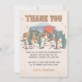 Carte De Remerciements Fête d'anniversaire Wild West Cowboy (Devant)