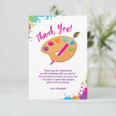 Carte De Remerciements Fête d'art artisanat peinture fête d'anniversaire (Debout devant)