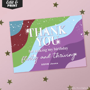Carte De Remerciements Fête de 30e anniversaire Trente, Séduisante & Flor