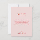 Carte De Remerciements Fête de Bachelorette Cocktail Rétro (Dos)