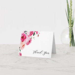 Carte De Remerciements Fête de Bat Mitzvah Florale Moderne Rose