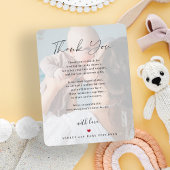 Carte De Remerciements Fête de bébé 4 photos script simple moderne