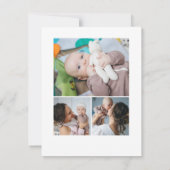 Carte De Remerciements Fête de bébé 4 photos script simple moderne (Dos)