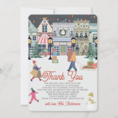 Carte De Remerciements Fête de bébé dans une ville de vacances de village (Devant)