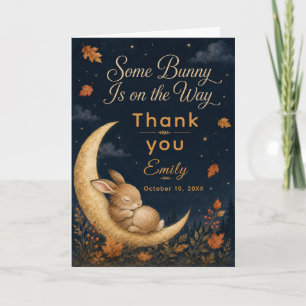 Carte De Remerciements Fête de Bébé de Lapin d'Automne