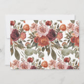 Carte De Remerciements Fête de Bébé Fleurs d'Automne Citrouille (Dos)