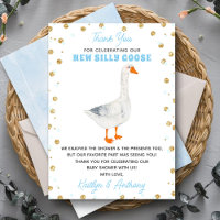 Fête de bébé Garçon Aquarelle Bleue Silly Goose