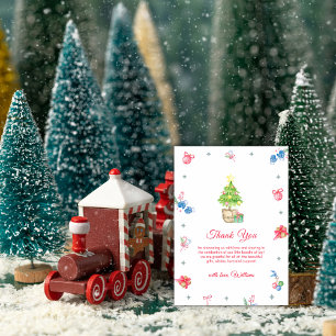 Carte De Remerciements Fête de Bébé Hiver Colorée C'est Froid Dehors