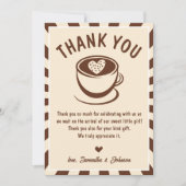 Carte De Remerciements Fête de Bébé : Le Café de Bébé Arrive (Devant)
