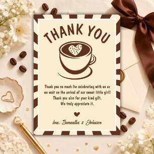 Carte De Remerciements Fête de Bébé : Le Café de Bébé Arrive
