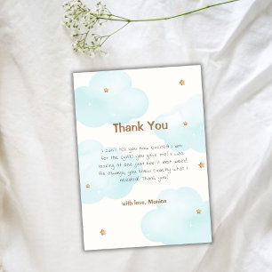Carte De Remerciements Fête de bébé nuages étoilés neutre en genre