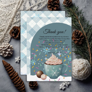 Carte De Remerciements Fête de Bébé Sprinkles Hot Cocoa Hiver Flocons de 