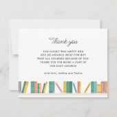 Carte De Remerciements Fête de bébé sur le thème du livre (Devant)