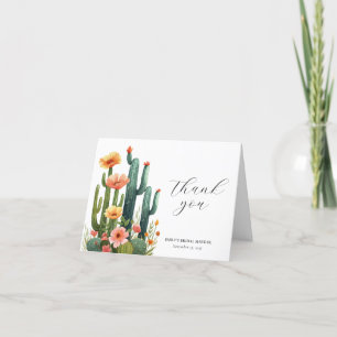 Carte De Remerciements Fête de cactus Floral Baby Shower Nuptiale