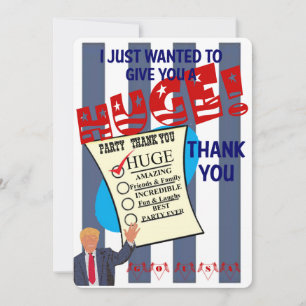 Carte De Remerciements Fête de célébration ÉNORME de Trump