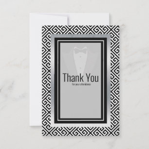 Carte De Remerciements Fête de célibataire noir et blanc