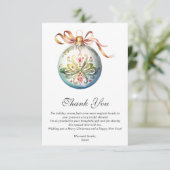 Carte De Remerciements Fête de douche de mariée de Noël (Debout devant)