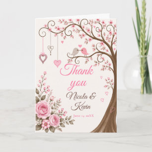 Carte De Remerciements Fête de fiançailles Blush Blossom