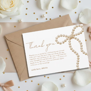 Carte De Remerciements Fête de fiançailles de Pearl Bow Elle va se marier