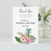 Carte De Remerciements Fête de fiançailles florale de pinède tropicale (Debout devant)