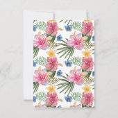 Carte De Remerciements Fête de fiançailles florale de pinède tropicale (Dos)