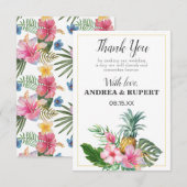 Carte De Remerciements Fête de fiançailles florale de pinède tropicale (Devant / Derrière)