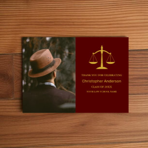 Carte De Remerciements Fête de fin d'études de professionnel juridique
