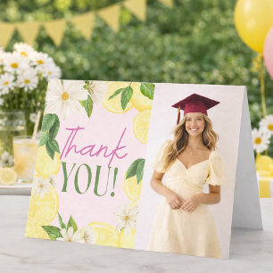 Carte De Remerciements Fête de fin d'études Remise de diplôme au citron
