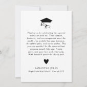 Carte De Remerciements Fête de graduation de Black Bow moderne (Dos)