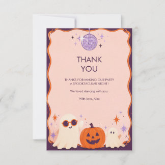 Carte De Remerciements Fête de Halloween Spooktacular Lavender Disco Ghos