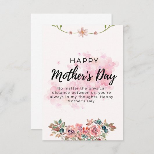 Carte De Remerciements fête de la mère heureuse (Devant / Derrière)