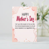 Carte De Remerciements fête de la mère heureuse (Debout devant)