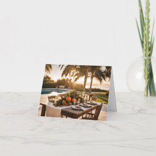 Carte De Remerciements Fête de l'Action de grâce dans un cadre tropical
