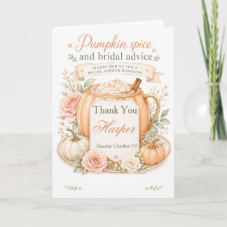 Carte De Remerciements Fête de Mariage à la Cannelle et au Potiron