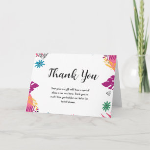 Carte De Remerciements Fête de mariage aux feuilles multicolores