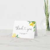 Carte De Remerciements Fête de mariage avec aquarelle de citron (Devant)