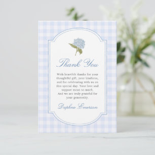 Carte De Remerciements Fête de mariage avec des hortensias bleus