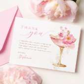 Carte De Remerciements Fête de mariage avec Prosecco Petales