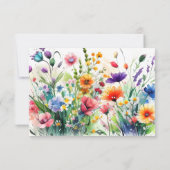 Carte De Remerciements Fête de mariage bohème fleurs aquarelle (Dos)