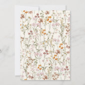 Carte De Remerciements Fête de mariage bohème fleurs sauvages terre cuite (Dos)