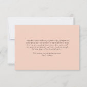 Carte De Remerciements Fête de mariage bohème florale pêche  (Dos)