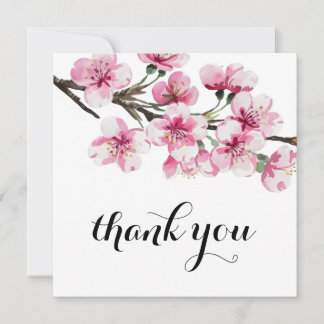 Carte De Remerciements Fête de mariage botanique à la fleur de cerisier r