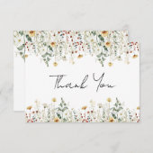 Carte De Remerciements Fête de mariage champêtre (Devant / Derrière)