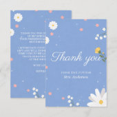 Carte De Remerciements Fête de mariage champêtre  (Devant / Derrière)