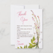 Carte De Remerciements Fête de mariage champêtre bohème moderne avec écri (Devant)