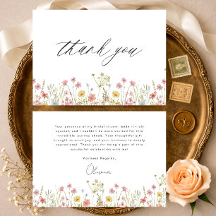 Carte De Remerciements Fête de mariage champêtre colorée