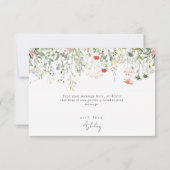 Carte De Remerciements Fête de mariage champêtre de fleurs sauvages (Dos)